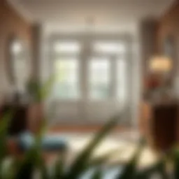 Stylish entryway with modern decor