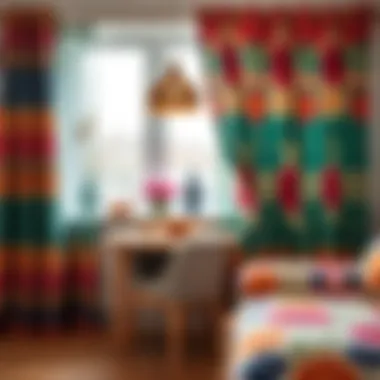 Bright and colorful fabric choices for kitchen curtains
