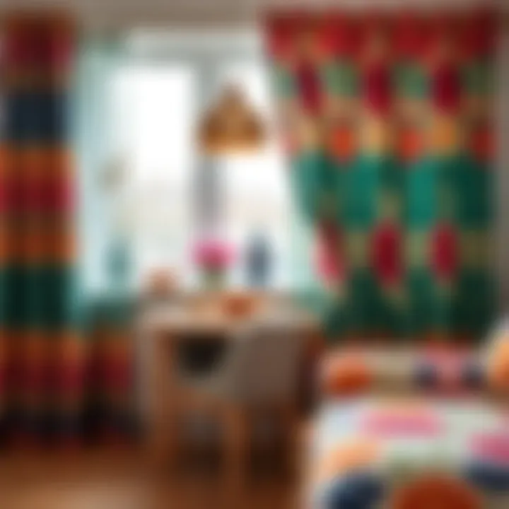 Bright and colorful fabric choices for kitchen curtains