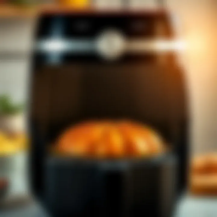 Airfryer Displaying Borcam Cake Airfryer showcasing the borcam dish with cake inside.