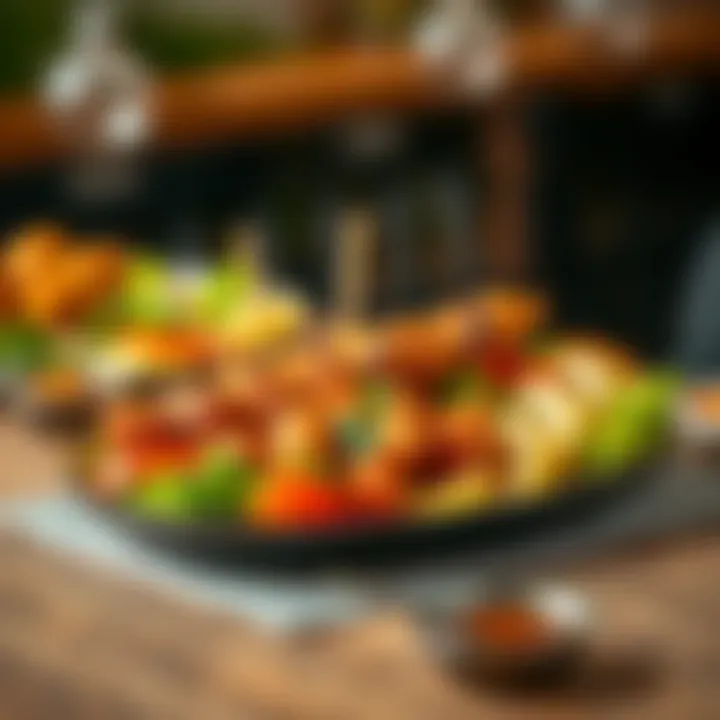 A beautifully plated meal featuring air-fried ingredients, emphasizing presentation.