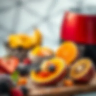 Fresh fruits prepared in an airfryer