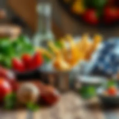 Fresh ingredients for airfryer snacks