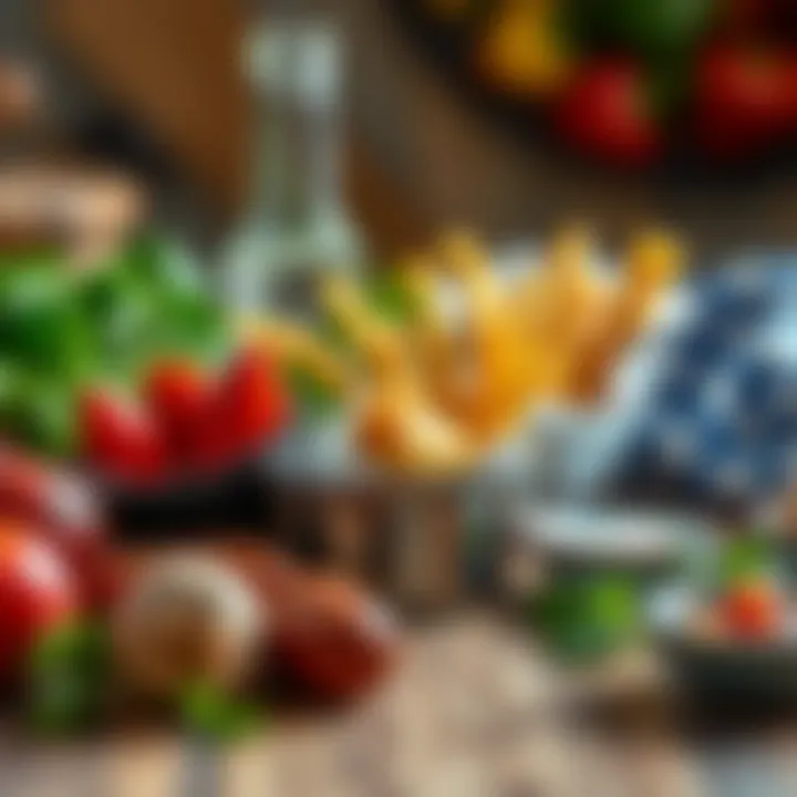 Fresh ingredients for airfryer snacks