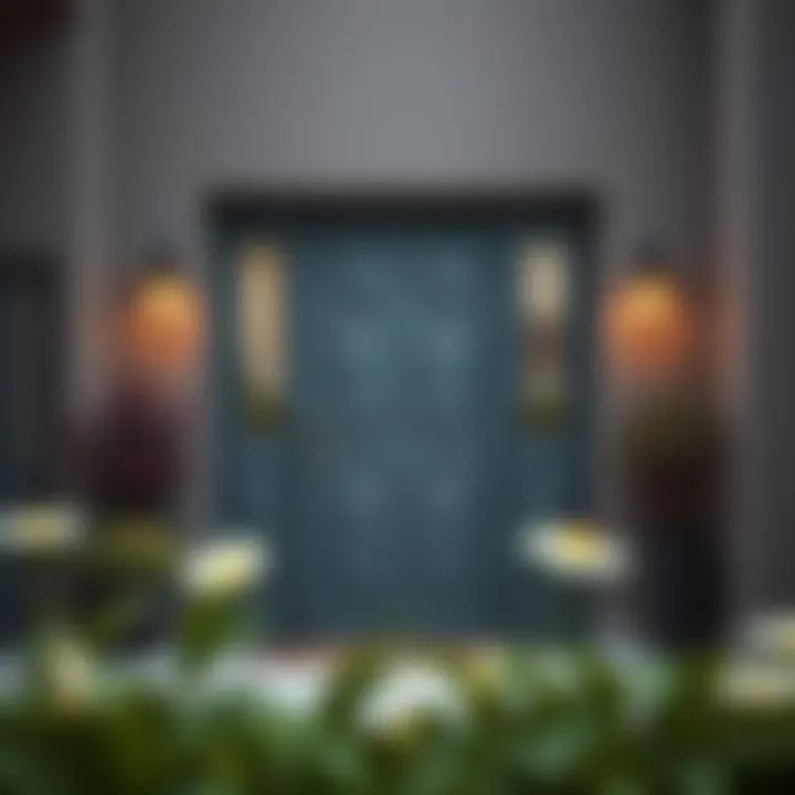 Stylish gray American door in a contemporary setting