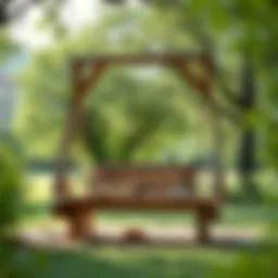 Crafting wooden swing frame.