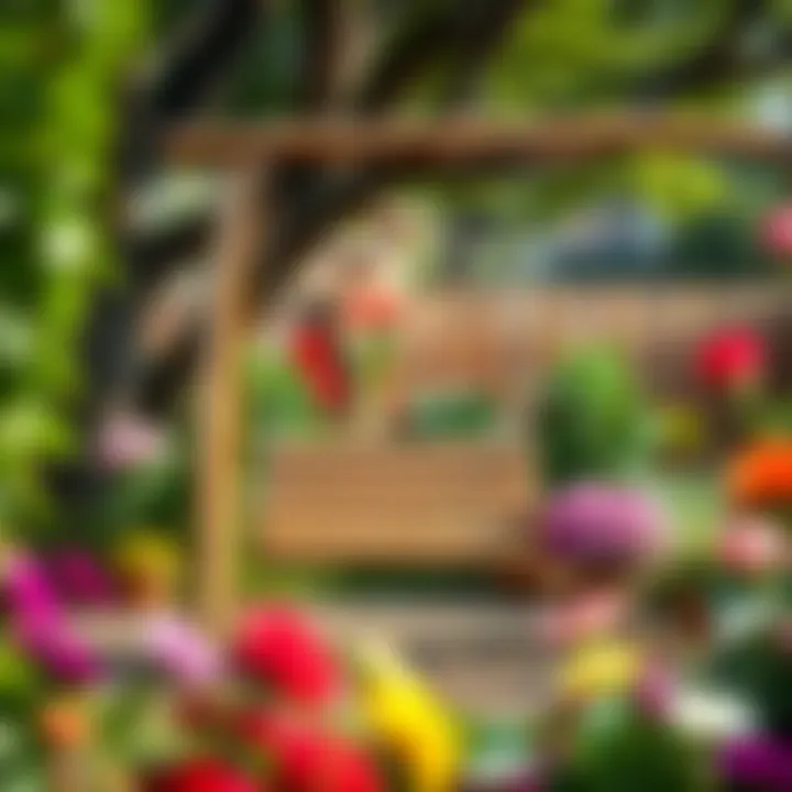 The Completed Swing in Your Garden Finished swing in a beautiful garden setting.