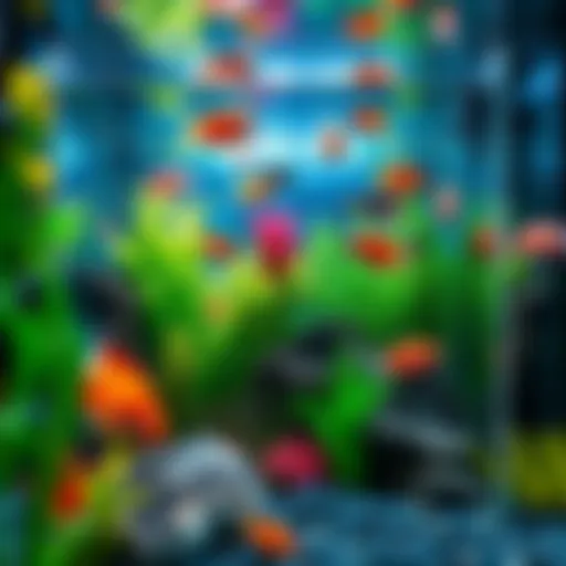 A pristine aquarium showcasing vibrant fish and aquatic plants