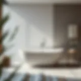 Elegant freestanding bathtub in a modern bathroom setting