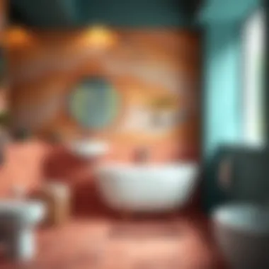 Creative Color and Texture Creative use of color and texture in a contemporary bathroom setting