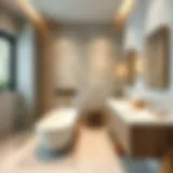 Luxurious modern bathroom with minimalist design and natural materials