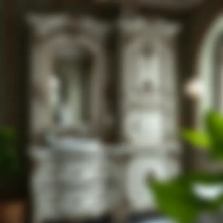 Intricate Vintage Bathroom Cabinet Vintage styled bathroom cabinet with intricate details