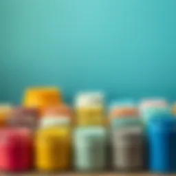 Assorted paint colors in jars