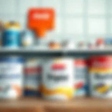 Comparison of Paint Brands Display of different paint brands