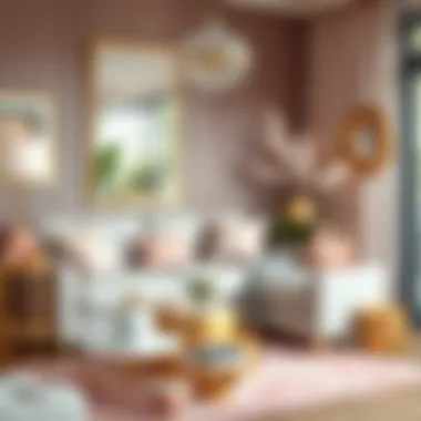 Chic Decor with Blush Pink and Gold Elements Blush pink and gold decorative accents