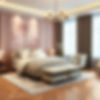 Sophisticated Bedroom with Blush Pink and Gray Palette Blush pink and gray bedroom design