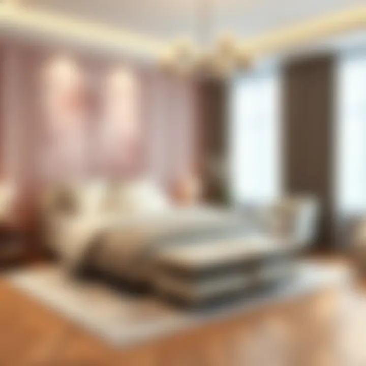 Sophisticated Bedroom with Blush Pink and Gray Palette Blush pink and gray bedroom design