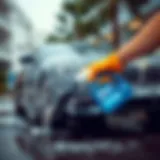 A car being washed with dish detergent