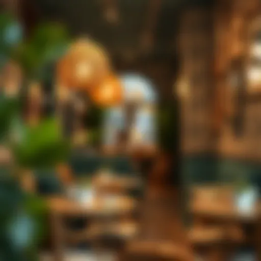 Cozy boutique cafe interior with artistic decor