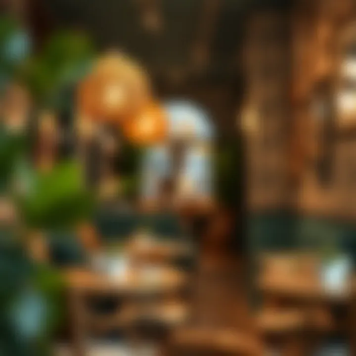 Cozy boutique cafe interior with artistic decor