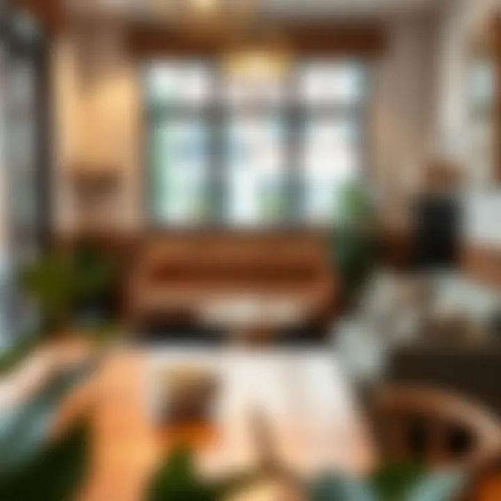 Unique furniture arrangement in a small cafe