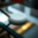 Shiny glass surface after polishing