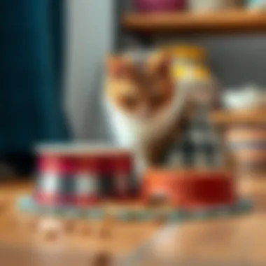 Essential cat food and water bowls