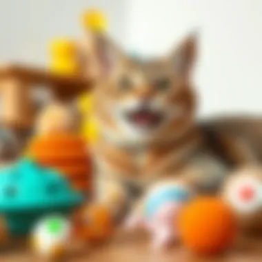 Variety of cat toys for mental stimulation
