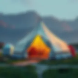 Detailed illustration of a Chinese tent setup