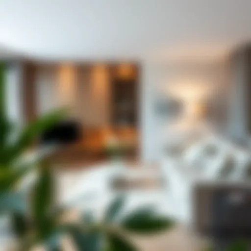 A serene living room with minimalistic decor promoting tranquility