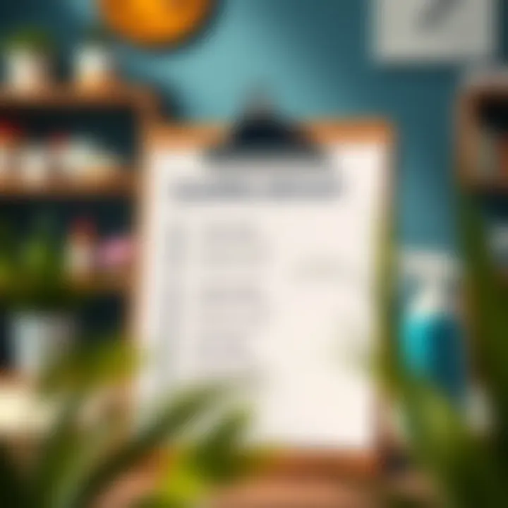 Effective Cleaning Checklist for Efficiency A well-organized cleaning checklist on a clipboard