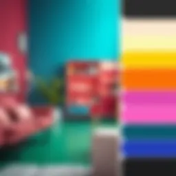 A vibrant color palette showcasing various hues and shades