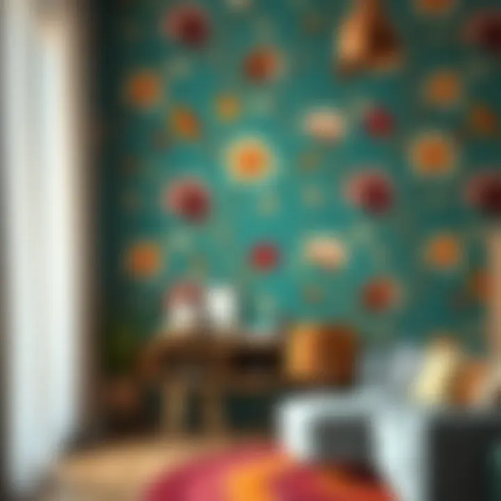 Colorful wallpaper selection for home interior
