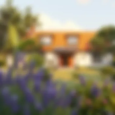 Landscape surrounding a traditional country house