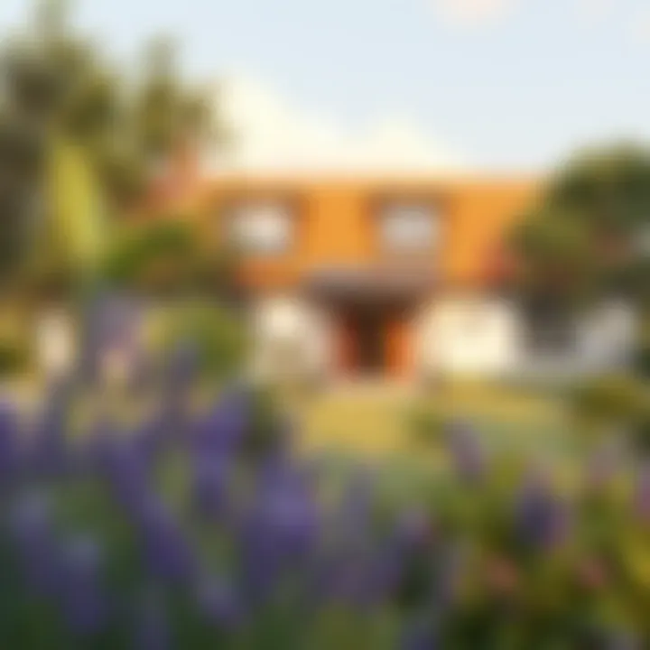 Landscape surrounding a traditional country house