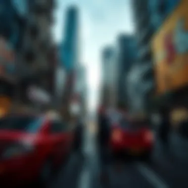 Vibrant Urban Scene for Artistic Exploration Dynamic urban scene capturing movement for artists