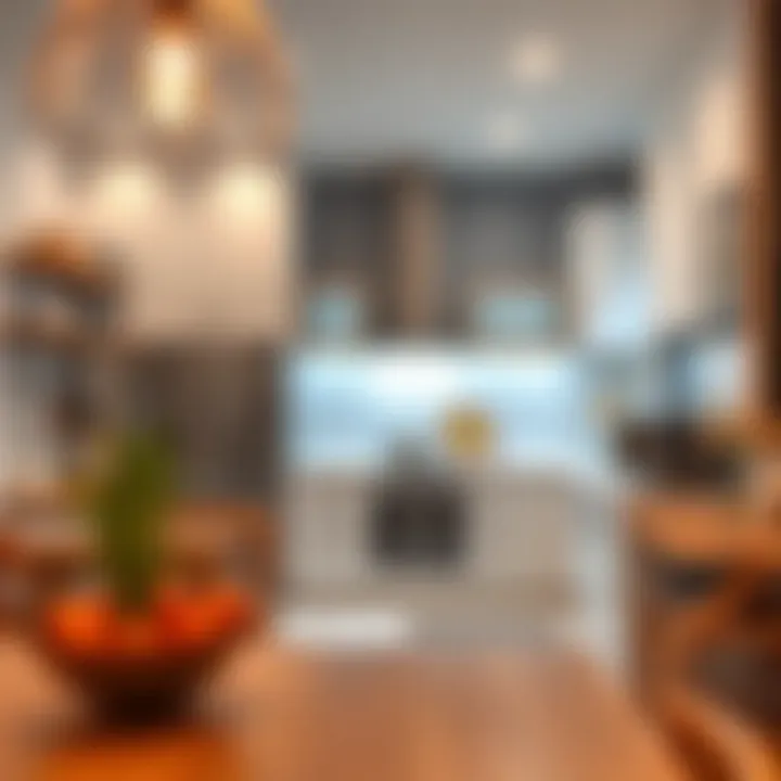 Trendy duplex kitchen with modern appliances