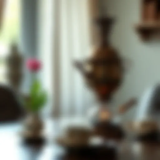 A traditional smokeless samovar in an elegant setting
