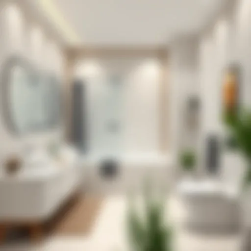 Elegant bathroom design without shower cabin