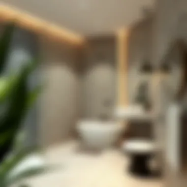 Stylish decor in a showerless bathroom