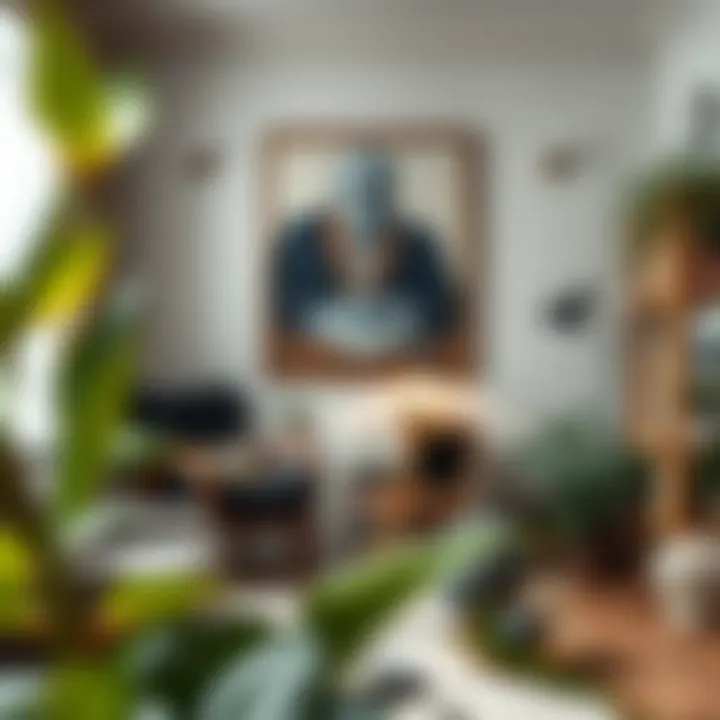 A cozy workspace enhanced by personalized wall painting ideas