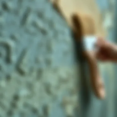 A close-up of textured wall paint application for artistic effects