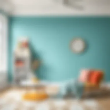 Vibrant color palette selection for wall painting