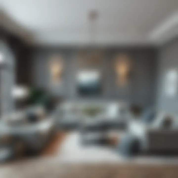 Sophisticated Gray Living Room Design Elegant living room showcasing various shades of gray paint.