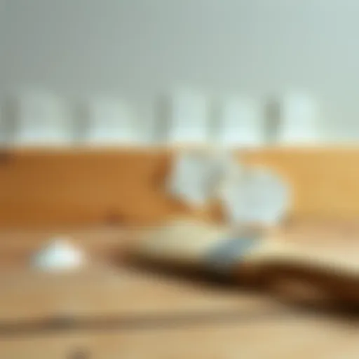 Wood surface prepared for painting with wall paint