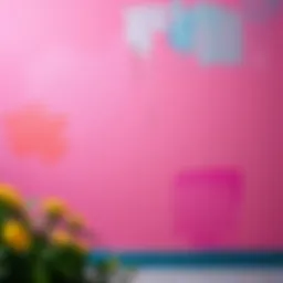 Freshly painted wall with vibrant color