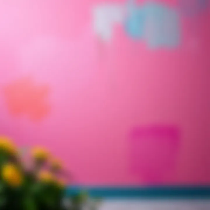 Freshly painted wall with vibrant color