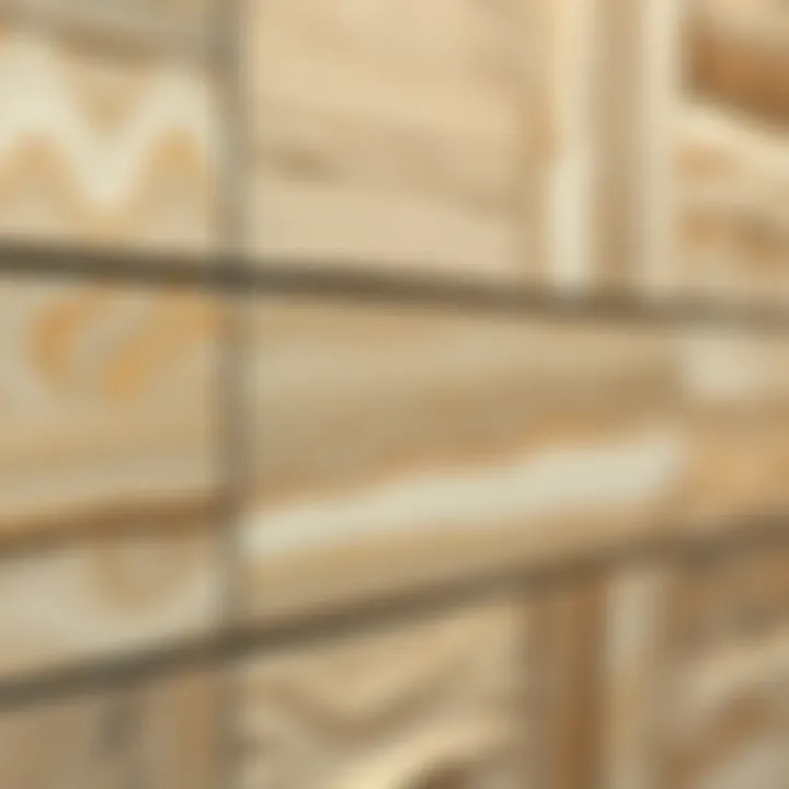 Close-up of wall tiles showcasing texture and design