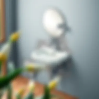 Detailed illustration of wall-mounted sink installation steps