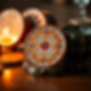 An artistic display of epoxy coasters with intricate designs